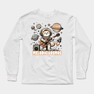 Melodic Cosmos - Astro Guitarist Cat Harmony Tee Long Sleeve T-Shirt